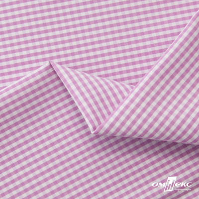 Ткань сорочечная Клетка Виши, 115 г/м2, 58% пэ,42% хл, шир.150 см, цв.1-розовый, (арт.111) - купить в Копейске. Цена 306.69 руб.