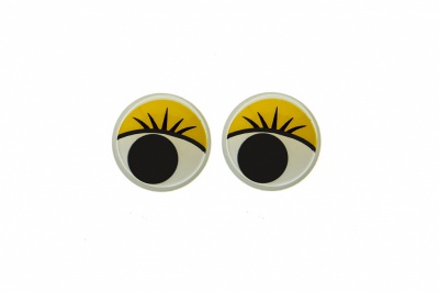 Глазки для игрушек, круглые, с бегающими зрачками, 8 мм/упак.50+/-2 шт, цв. -желтый - купить в Копейске. Цена: 59.05 руб.