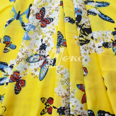 Плательная ткань "Софи" 7.2, 75 гр/м2, шир.150 см, принт бабочки - купить в Копейске. Цена 241.49 руб.