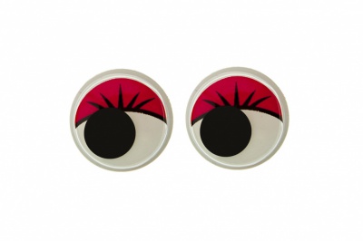 Глазки для игрушек, круглые, с бегающими зрачками, 12 мм/упак.50+/-2 шт, цв. -красный - купить в Копейске. Цена: 95.04 руб.