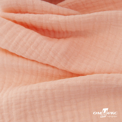 Ткань Муслин, 100% хлопок, 125 гр/м2, шир. 140 см #201 цв.(18)-розовый персик - купить в Копейске. Цена 464.97 руб.