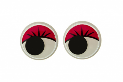 Глазки для игрушек, круглые, с бегающими зрачками, 15 мм/упак.50+/-2 шт, цв. -красный - купить в Копейске. Цена: 113.01 руб.