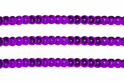 Пайетки "ОмТекс" на нитях, SILVER-BASE, 6 мм С / упак.73+/-1м, цв. 12 - фиолет - купить в Копейске. Цена: 300.55 руб.